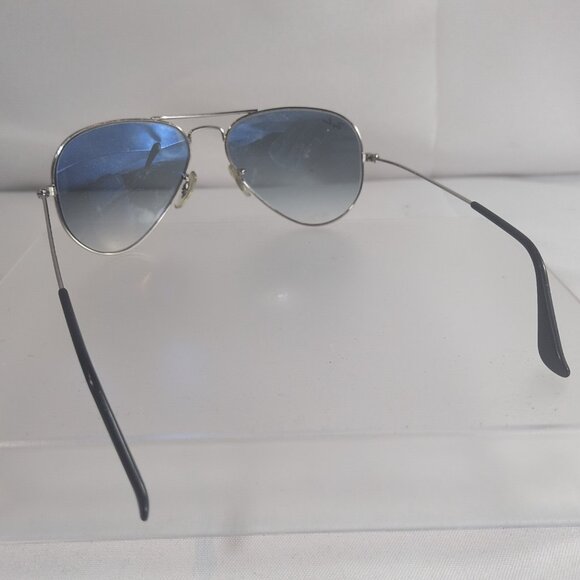 Ray Ban Aviator Silver 3025 003/3F Blue Gradient Sunglasses Italy 55014 2N - Picture 3 of 16